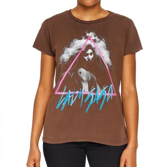 Lady Gaga ombre T-shirt graphic printed women's T-shirt SZ XS - Picture 1 of 7